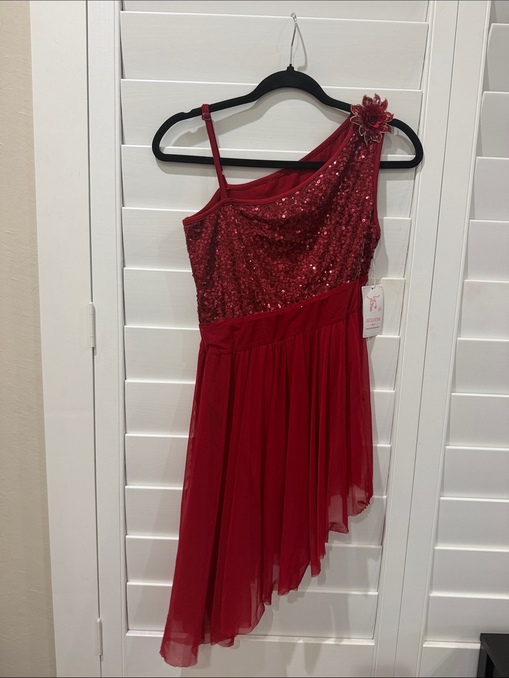 Women’s Dark red lyrical contemporary dance dress size small, New!